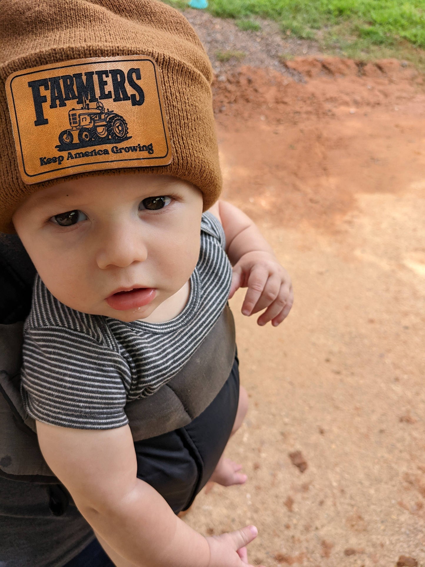 Tractor Farm Country Western Beanie Toboggan Kids 4 Colors: Caramel