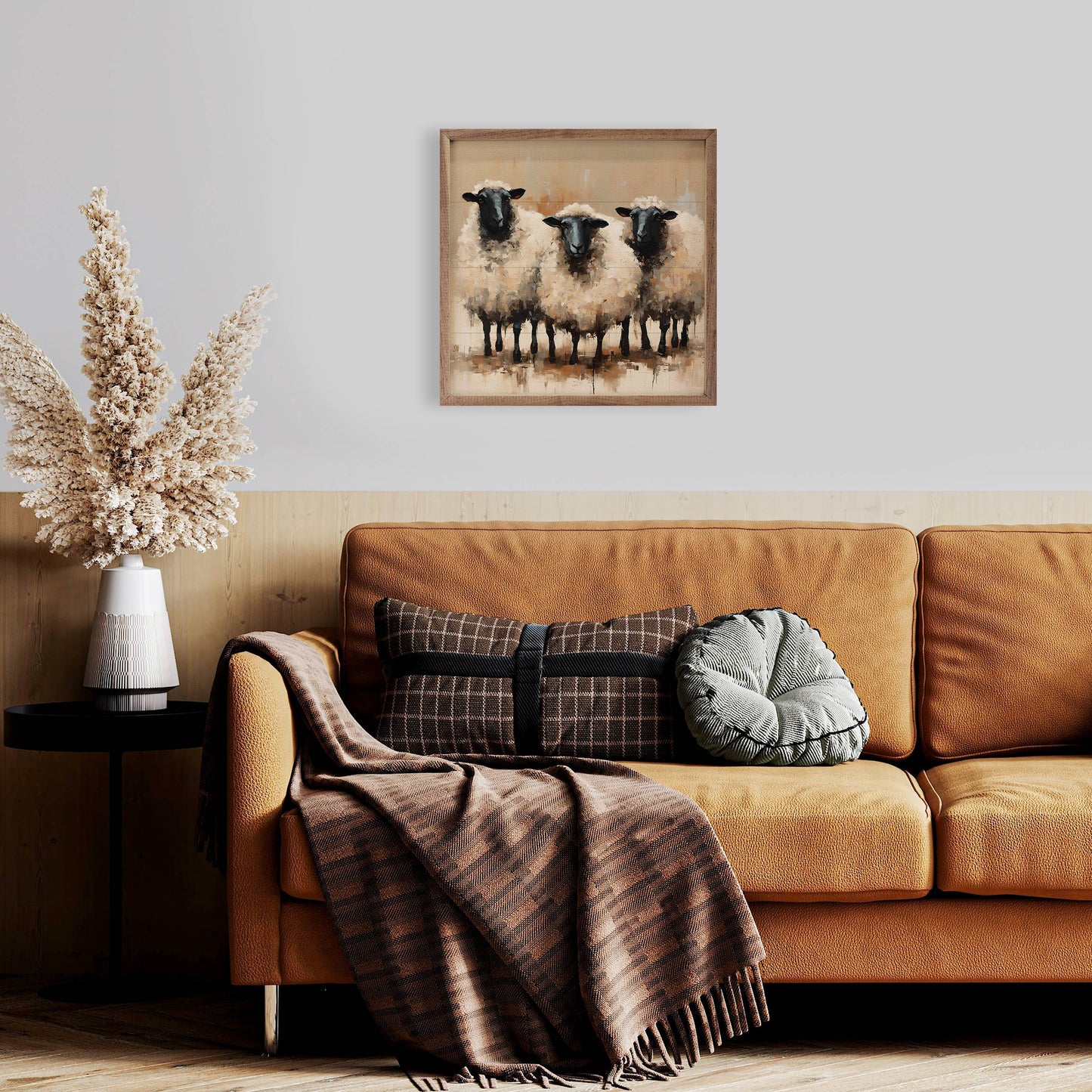 Three Sheep Wall Hanging: 12x12