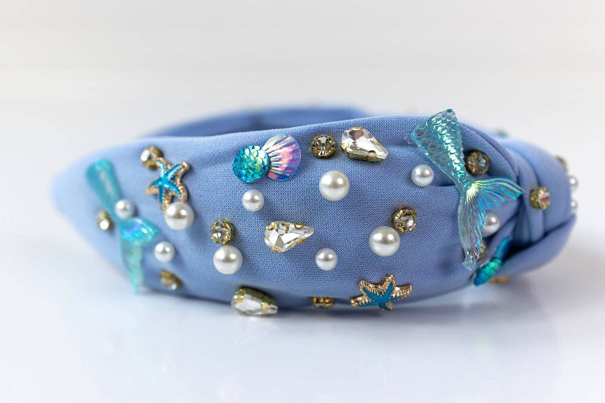 Beaded Headband - Mermaid (Blue)