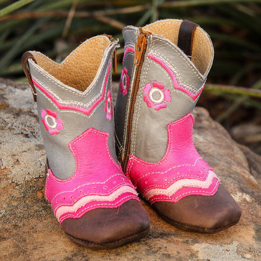 "Charlie" Flower Boot: 3 (12-18 months)