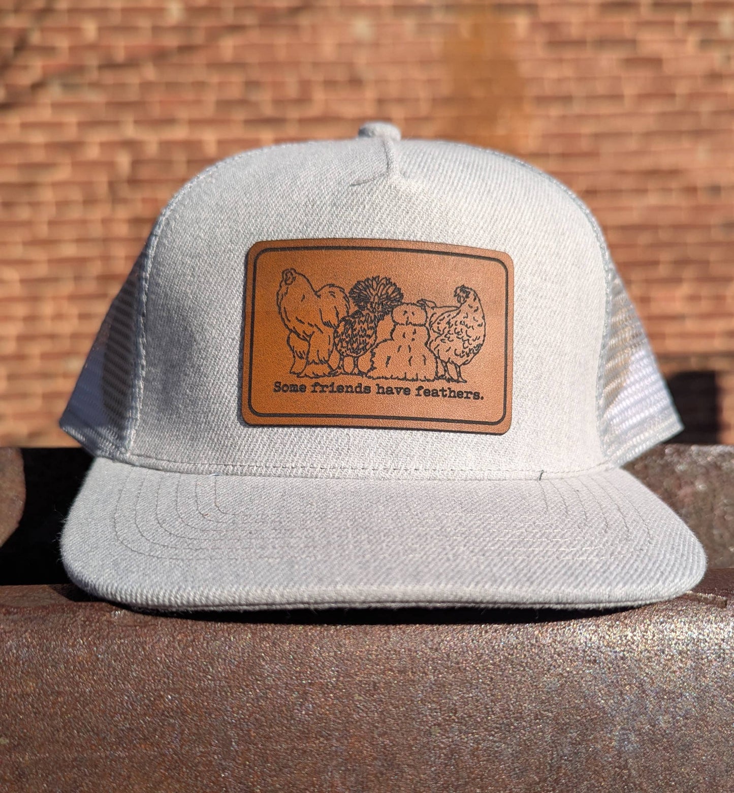 "Some Friends have Feathers" Trucker Hat for Outdoor Kids: Black