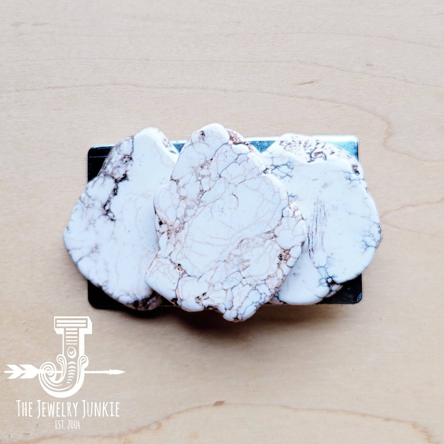 Triple White Slab Belt Buckle
