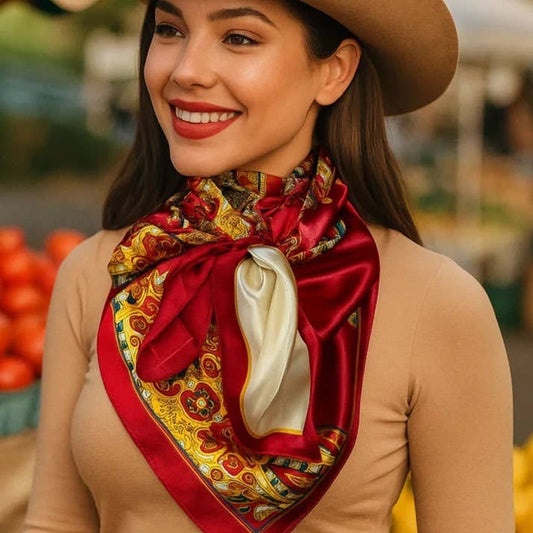 35X35"  Red Mardi Gras Wild Rag/Scarf WR3353