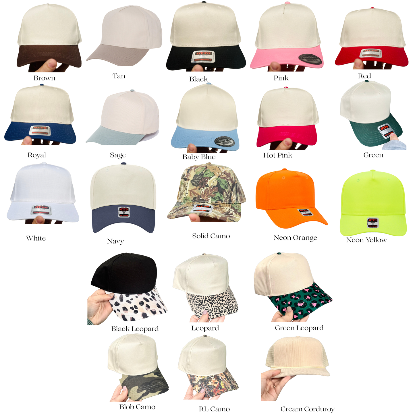 Custom Printed Bill Embroidered Hat: Small Leopard