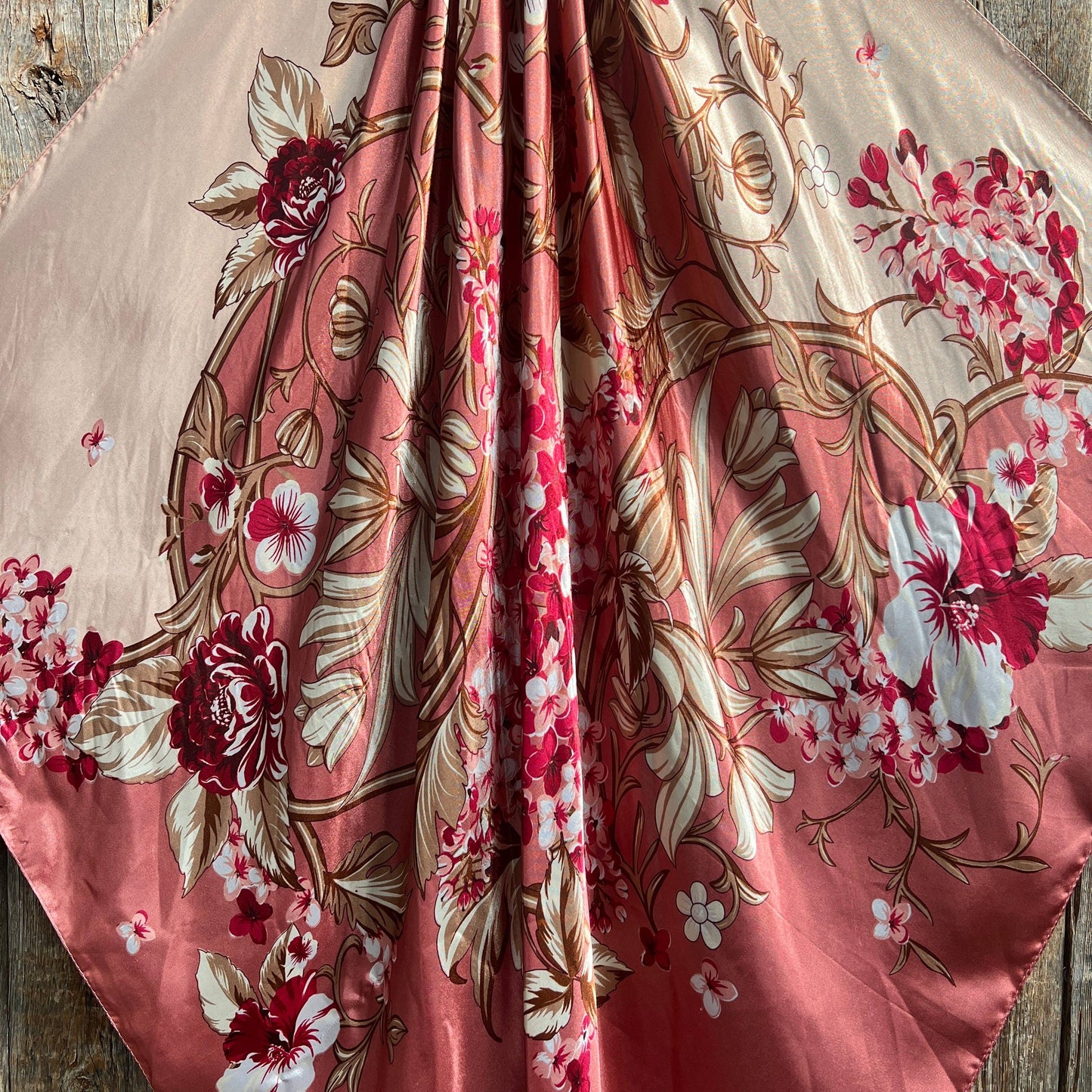 Raspberry Pink Floral Wild Rag - Western Scarf
