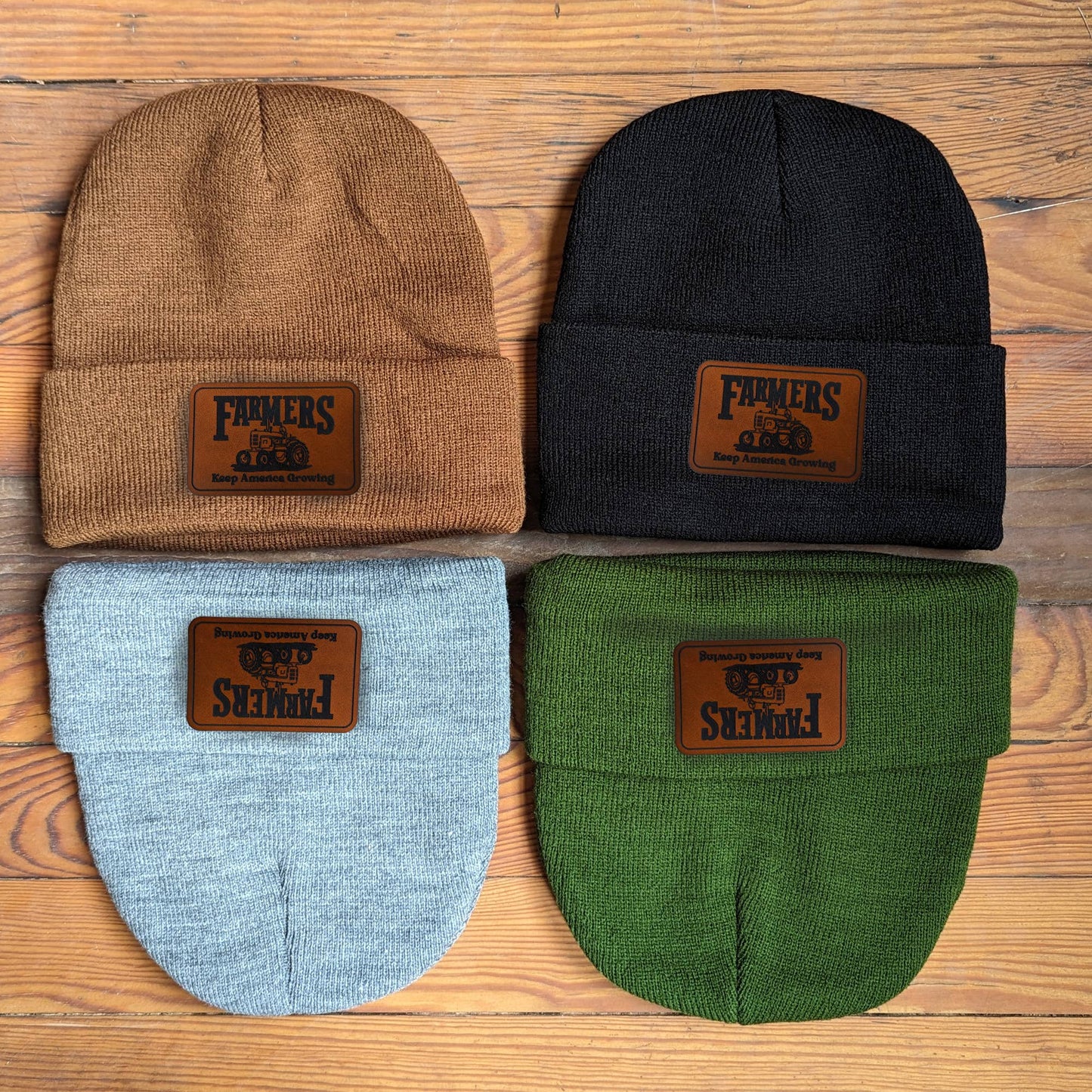 Tractor Farm Country Western Beanie Toboggan Kids 4 Colors: Caramel