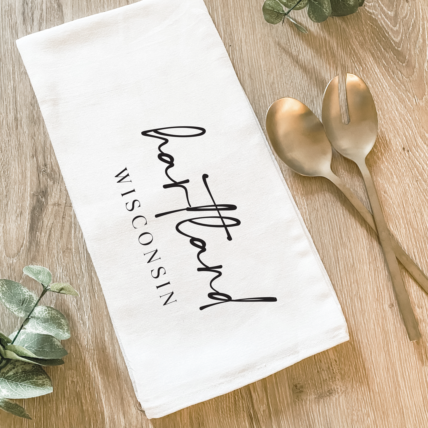 Custom City & State - Cotton Tea Towel