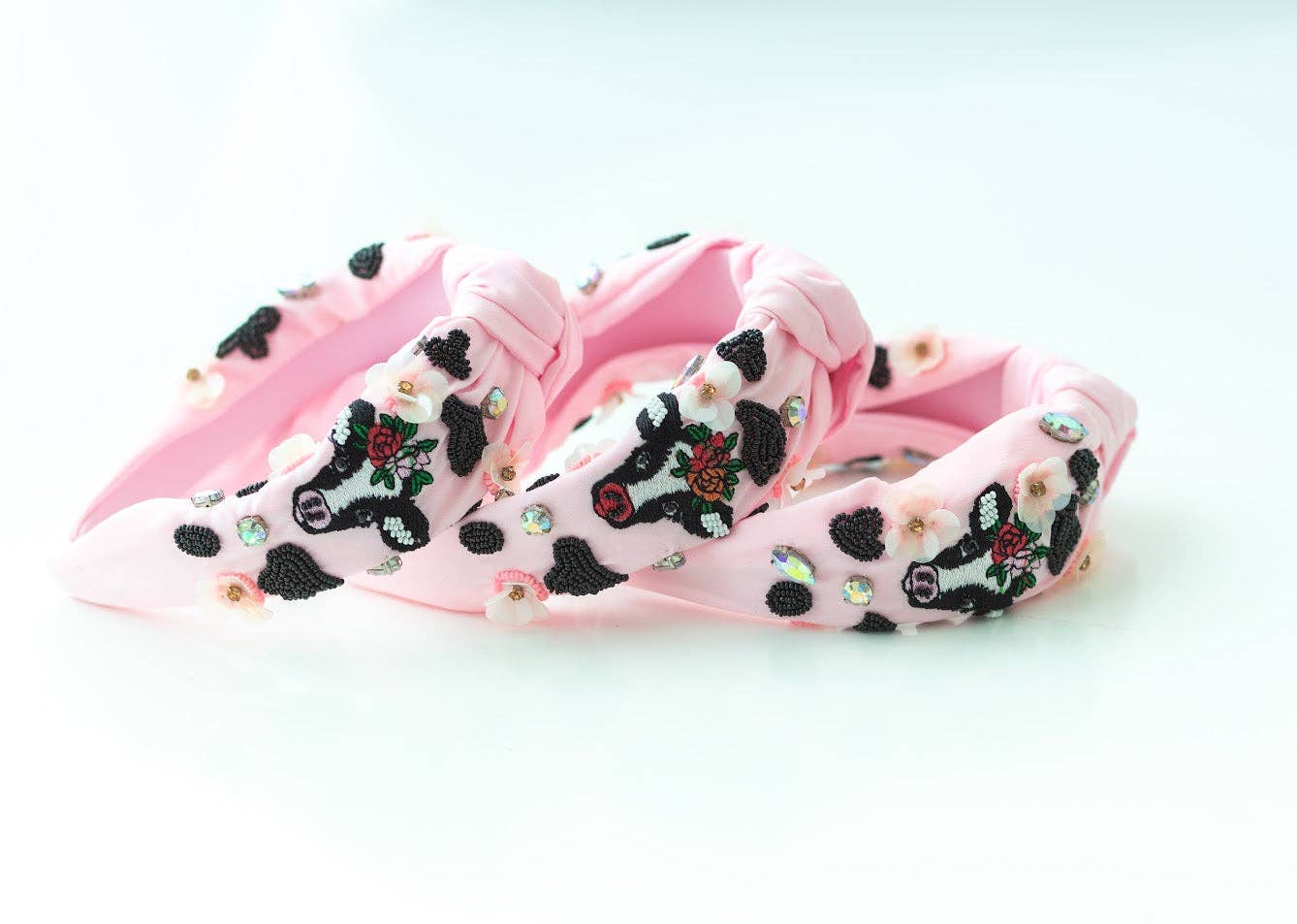 Beaded Headband - Light Pink Calf