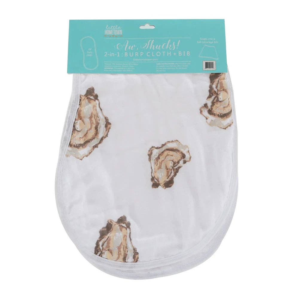 Aw Shucks! Oyster Baby Burp Cloth  & Bib