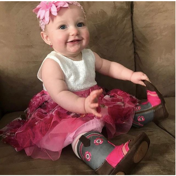 "Charlie" Flower Boot: 3 (12-18 months)