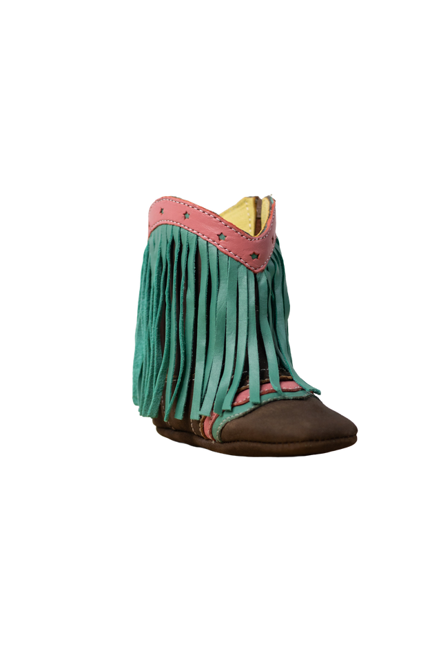 "Lyddie" Turq Baby Boots, Size 1-3: 2
