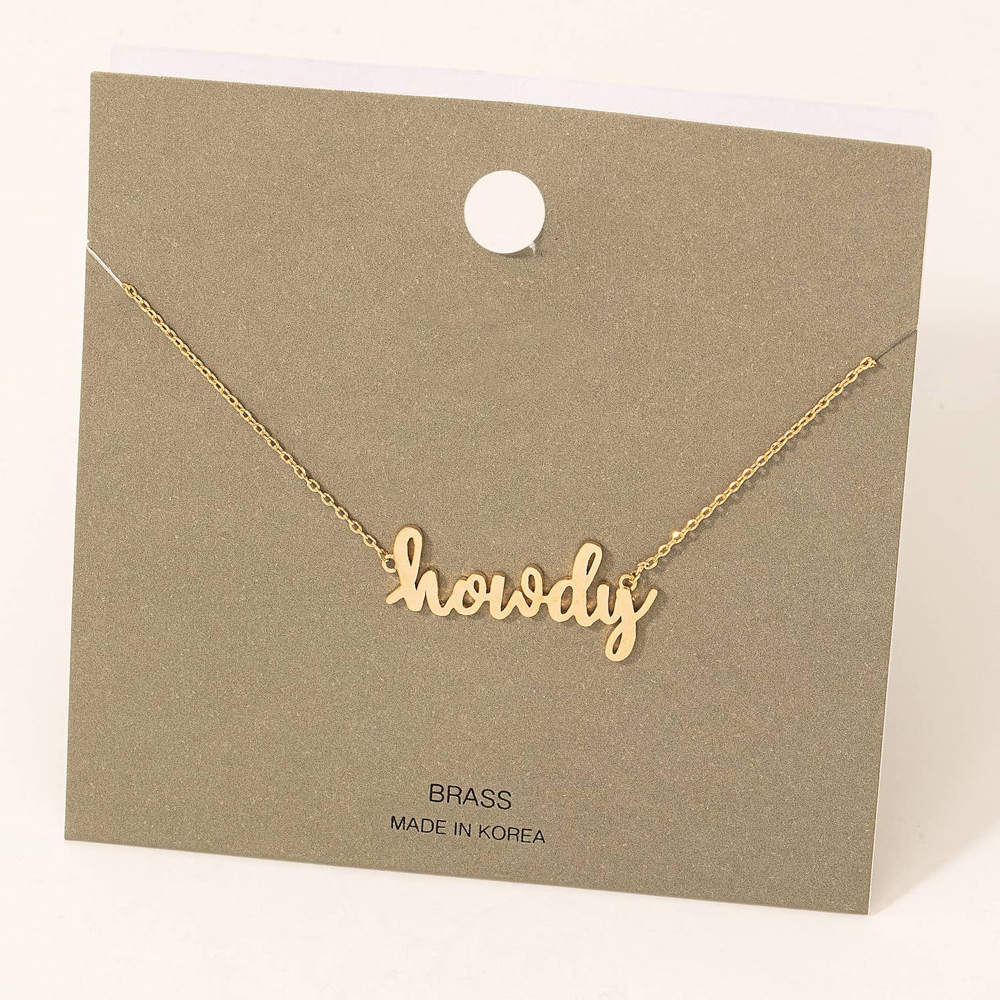Handwritten Howdy Print Necklace: WS