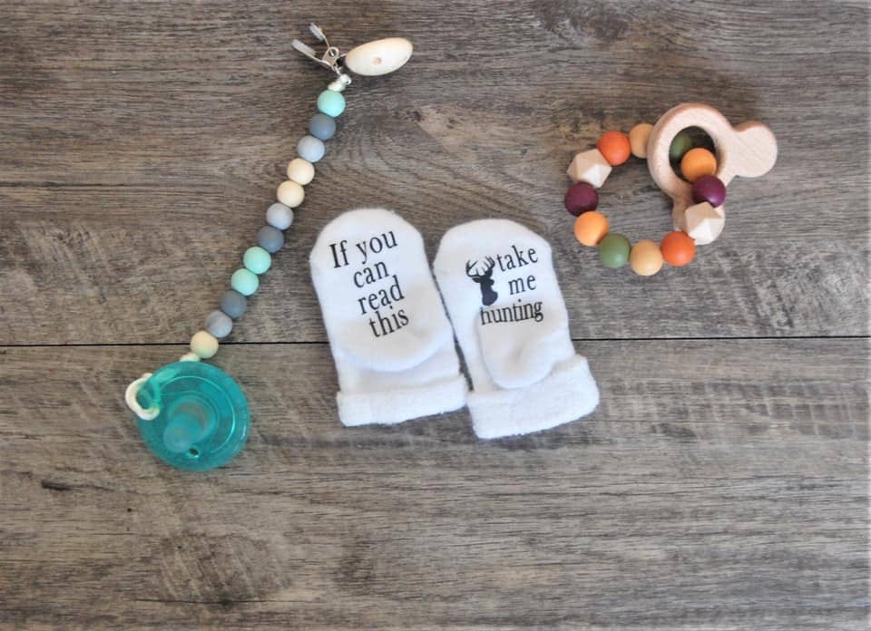 Take Me Hunting Baby Socks: Size 6-18 months