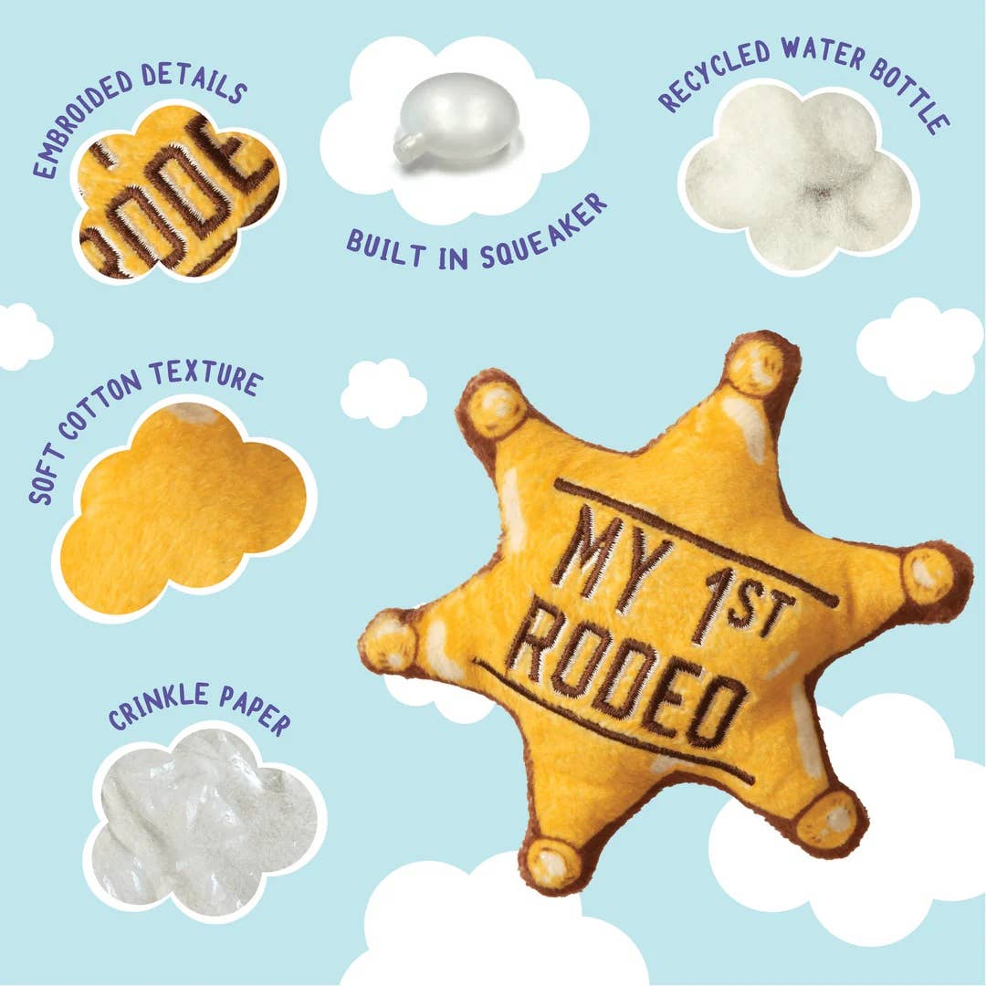 1st Rodeo Badge Plush Dog Toy