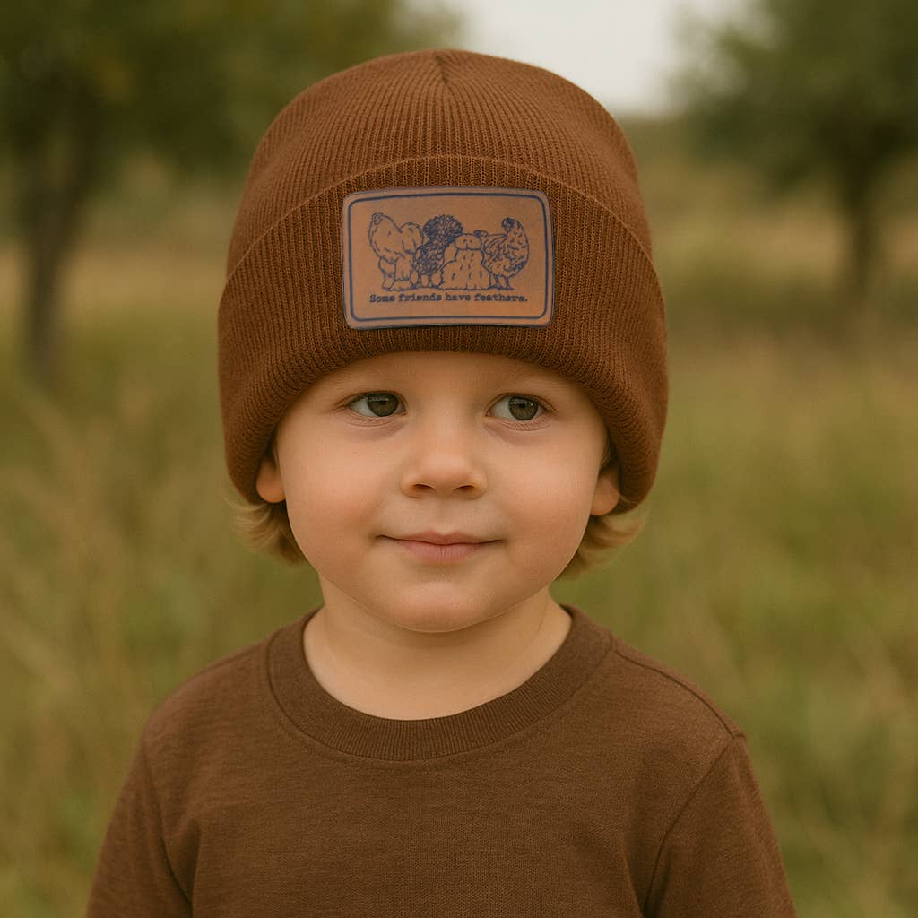 Some Friends have Feathers Beanie Toboggan Winter Kid Hats: Caramel