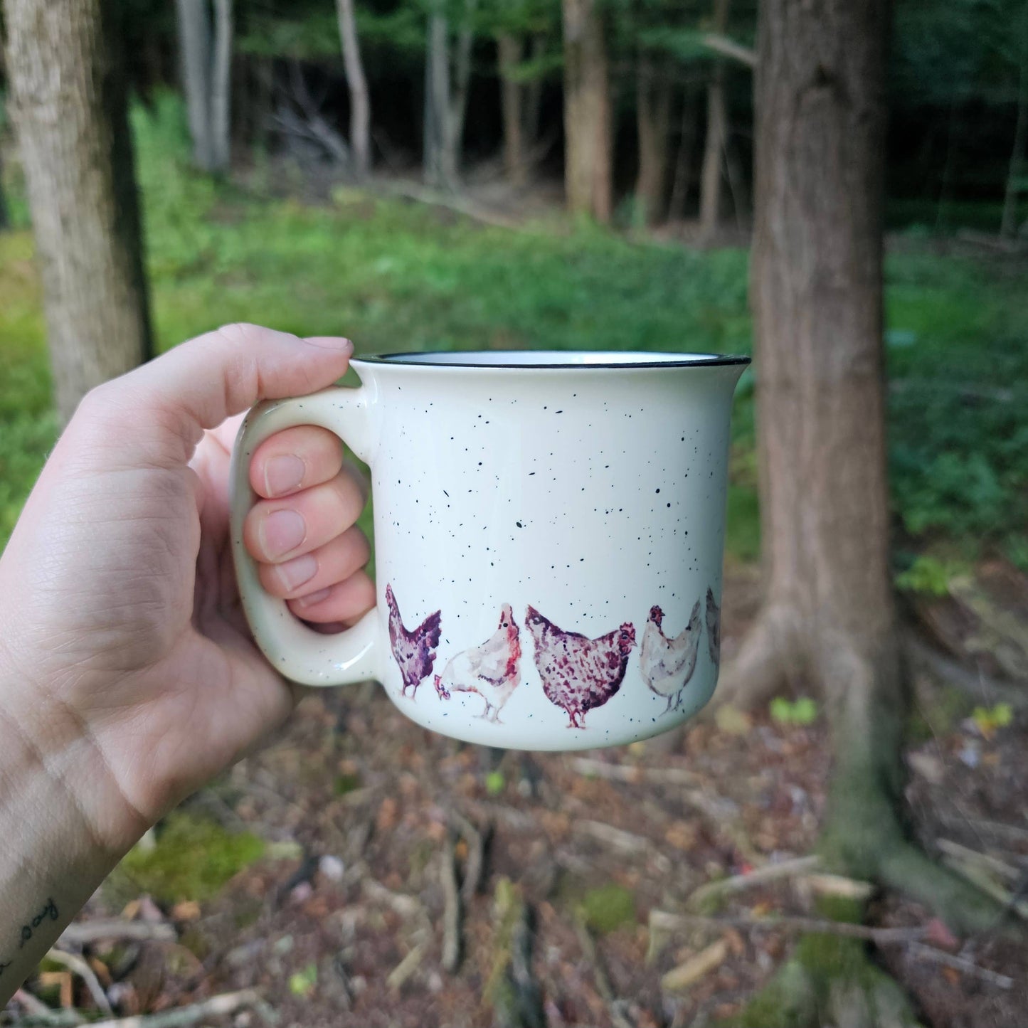 Chicken Lover Mug: Cream Speckled Mug