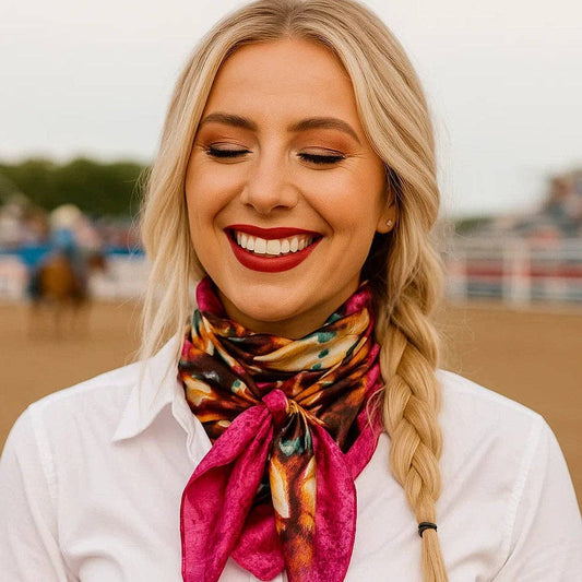 35X35" Fuchsia Floral Wild Rag / Scarf WR3444