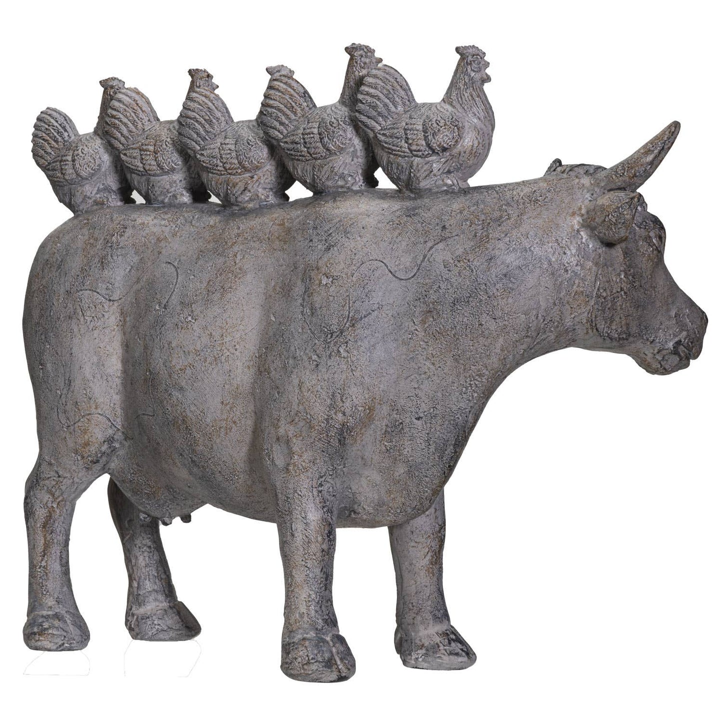 Stacked Farm Animals: Chickens on Cow
