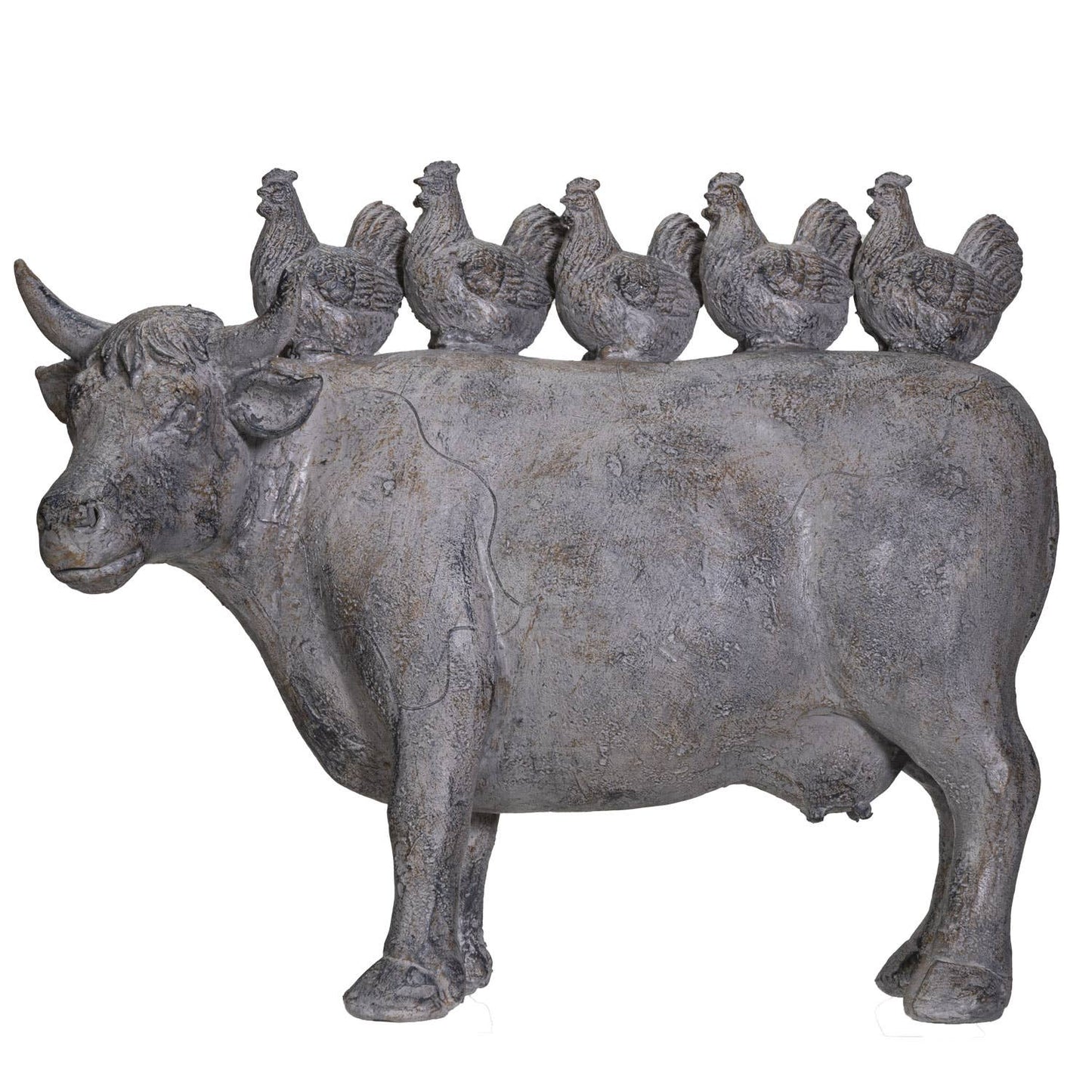 Stacked Farm Animals: Chickens on Cow