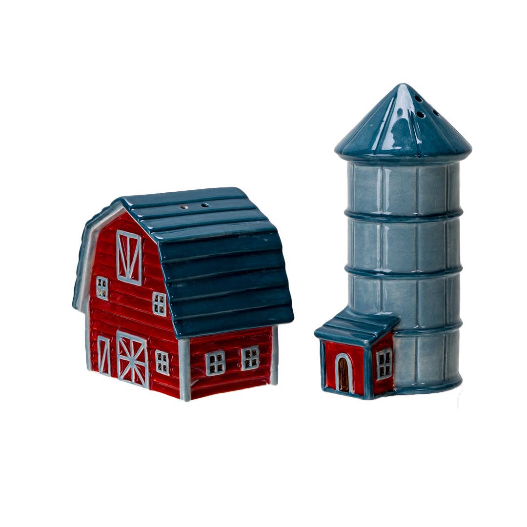 Barn & Silo Cermaic Salt and Pepper Shaker Set