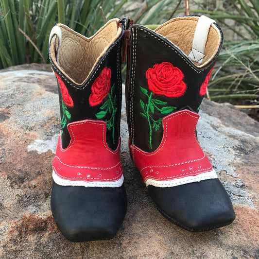 "Ruby" Rose Baby Boots: Size 3 (12-18 months)