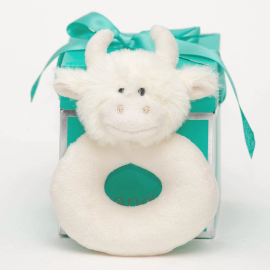 White Highland Cow Rattle