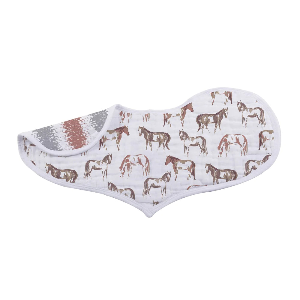 Horses & Roses Burp Cloth Heart Bib 2 PACK