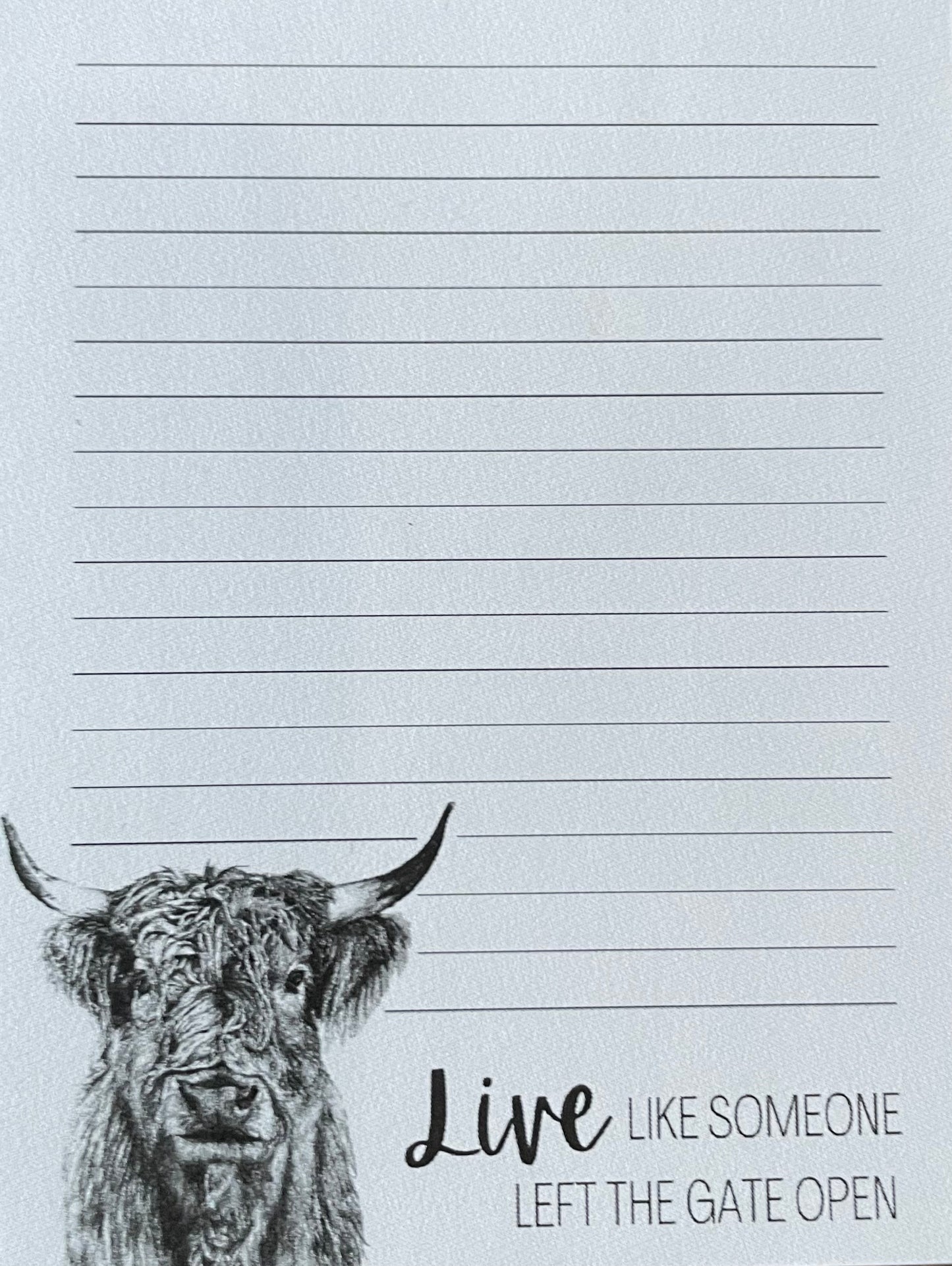 Highland Cow Note Pad