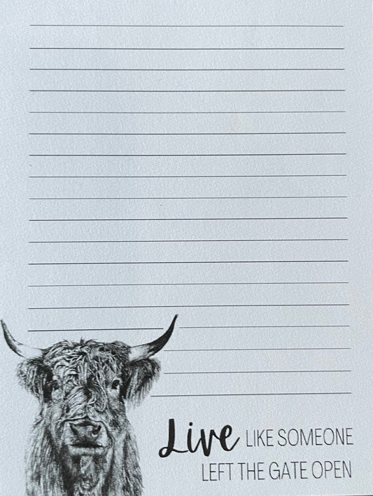 Highland Cow Note Pad
