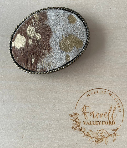 Rope Edge Metalic Hair on Hide Buckle