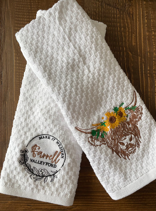 FVF & Highland Cow Hand Towels